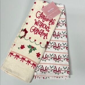 Christmas Kitchen Towels Set - 'Christmas Without Grandma'